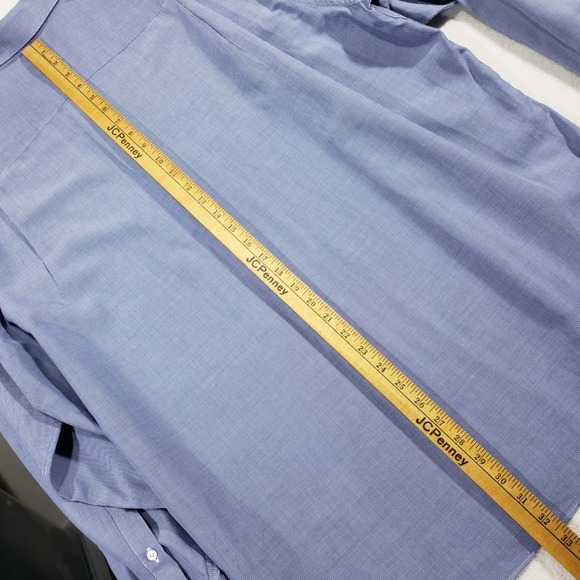 Giorgio Armani Le Collezioni Button Up Shirt Mens 17.5 44 L Blue Micro Check - Picture 5 of 8